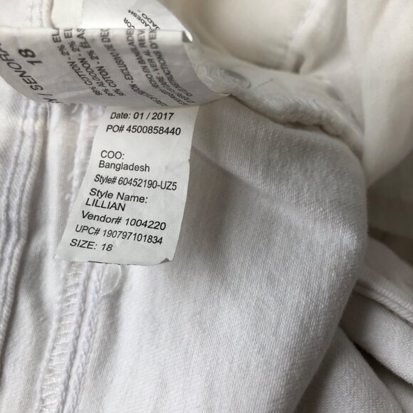 Gloria Vanderbilt Capri Womens Size 18 White Jean Pockets Denim Pants - Picture 8 of 10